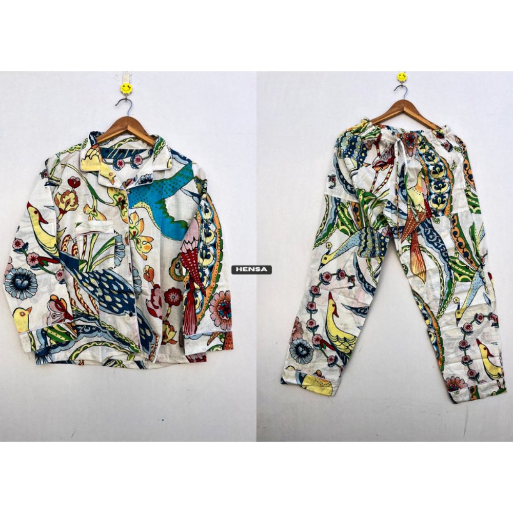 Unique Printed Pajamas Set , Block Print Pj Sets